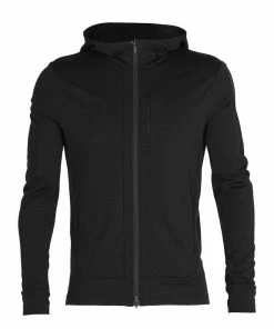 Icebreaker M's Merino Descender Long Sleeve Zip Jacket- Jet Heather