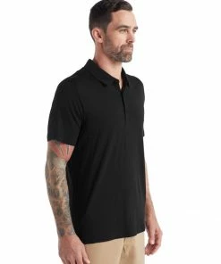 Vamosoutdoors M's Tech Lite II Short Sleeve Polo- Black