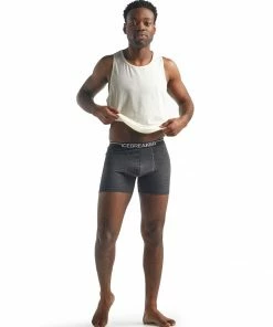 Icebreaker M's Anatomic Boxers- Jet Heather Base Layers