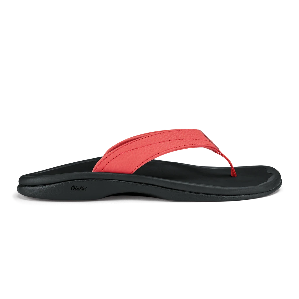 Olukai Footwear W's Ohana Sandals- Hot Coral/Black 1 Olukai Footwear W's Ohana Sandals- Hot Coral/Black