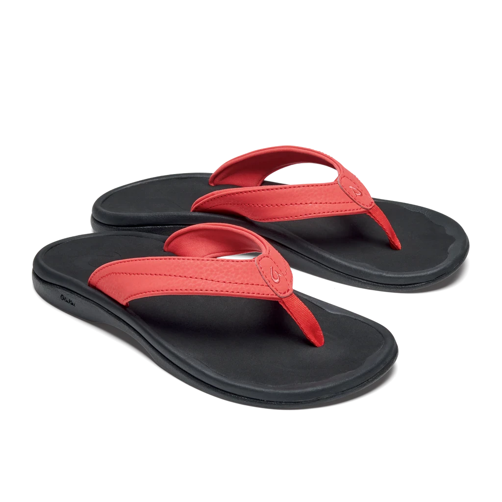 Olukai Footwear W's Ohana Sandals- Hot Coral/Black 2 Olukai Footwear W's Ohana Sandals- Hot Coral/Black