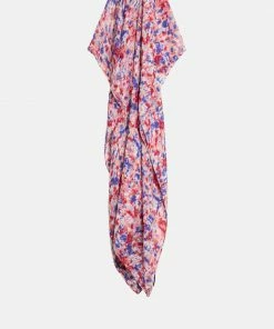 Sandwich Flower Print Scarf - Red Bud WOMENS
