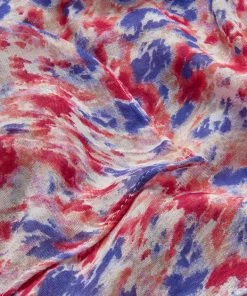 Sandwich Flower Print Scarf - Red Bud WOMENS