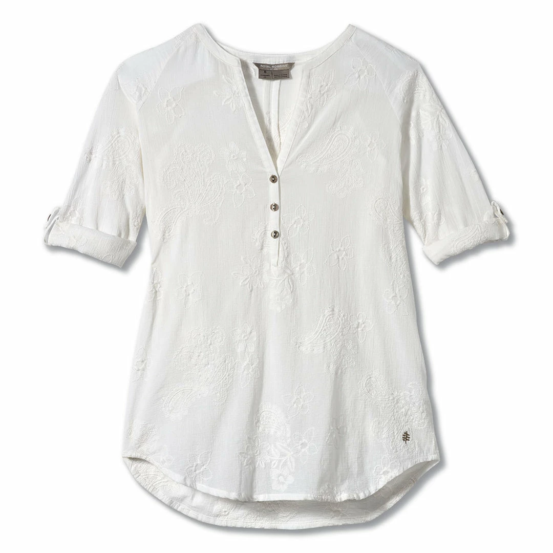 Royal Robbins Oasis Tunic II 3/4 Sleeve - White WOMENS 3 Royal Robbins Oasis Tunic II 3/4 Sleeve - White WOMENS