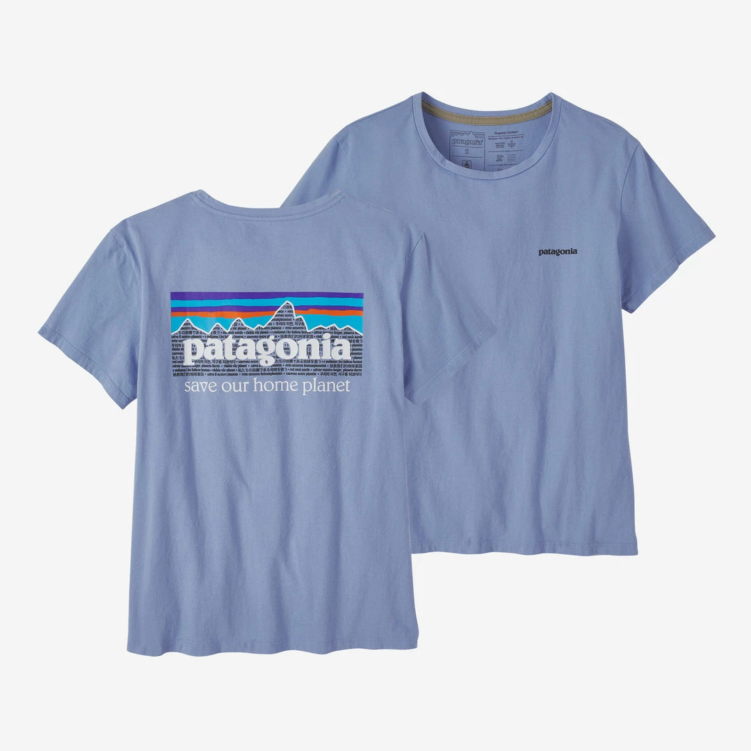 Patagonia W's P-6 Mission Organic T-Shirt - Light Current Blue WOMENS 3 Patagonia W's P-6 Mission Organic T-Shirt - Light Current Blue WOMENS