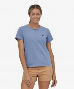 Patagonia W's P-6 Mission Organic T-Shirt - Light Current Blue WOMENS