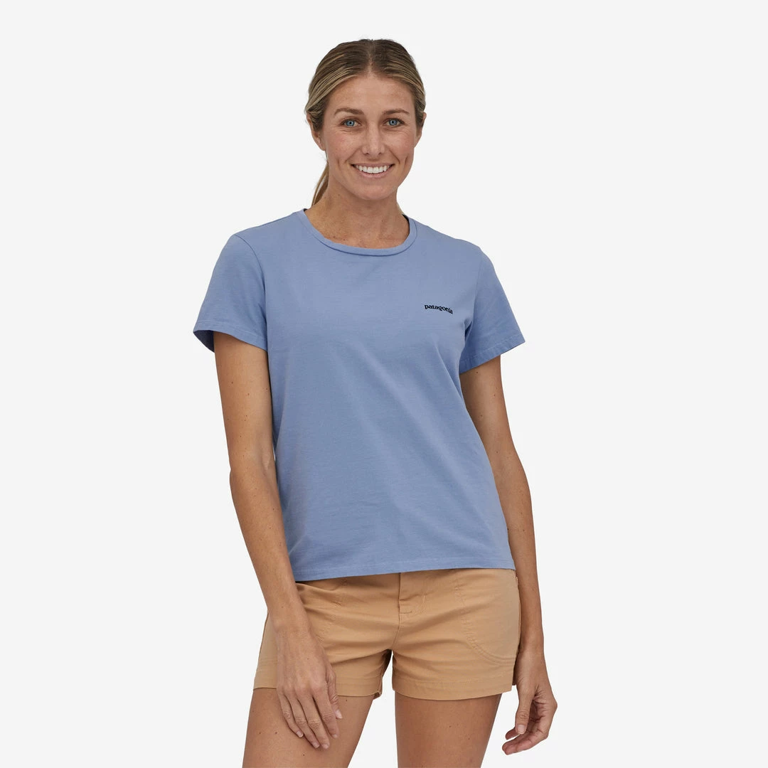 Patagonia W's P-6 Mission Organic T-Shirt - Light Current Blue WOMENS 1 Patagonia W's P-6 Mission Organic T-Shirt - Light Current Blue WOMENS