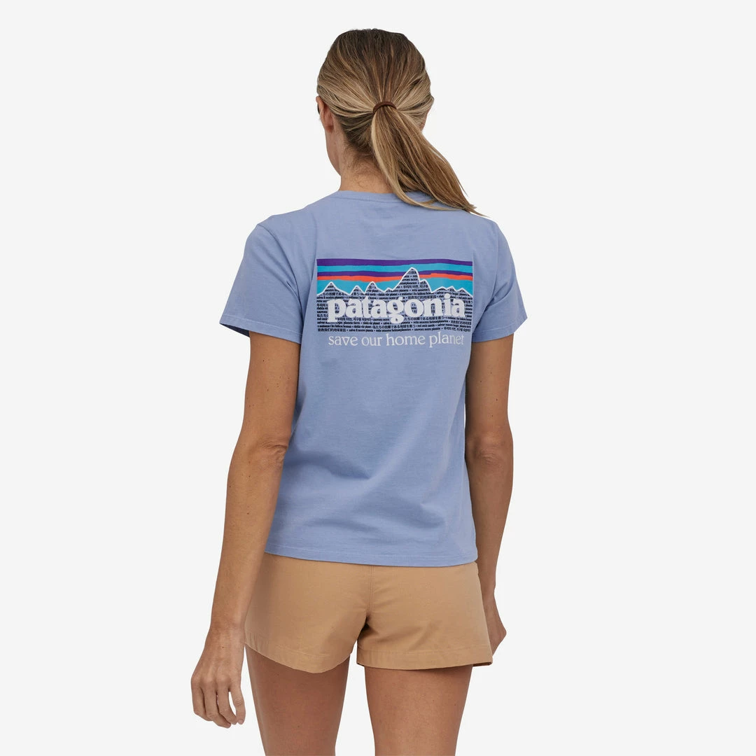 Patagonia W's P-6 Mission Organic T-Shirt - Light Current Blue WOMENS 2 Patagonia W's P-6 Mission Organic T-Shirt - Light Current Blue WOMENS