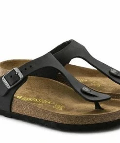 Birkenstock Gizeh Oiled Leather Black Regular Width