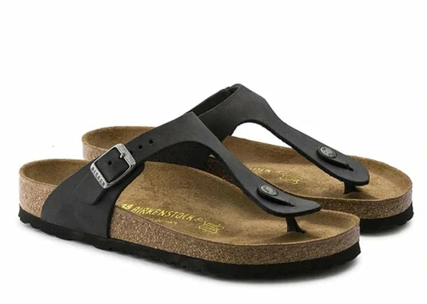 Birkenstock Gizeh Oiled Leather Black Regular Width 1 Birkenstock Gizeh Oiled Leather Black Regular Width