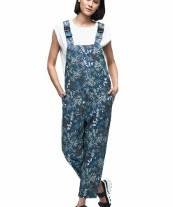 Indyeva WOMENS ARIN Overalls - Botanical Deep Sea Print