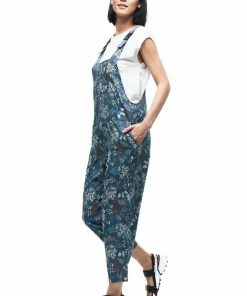Indyeva WOMENS ARIN Overalls - Botanical Deep Sea Print 8 Indyeva WOMENS ARIN Overalls - Botanical Deep Sea Print