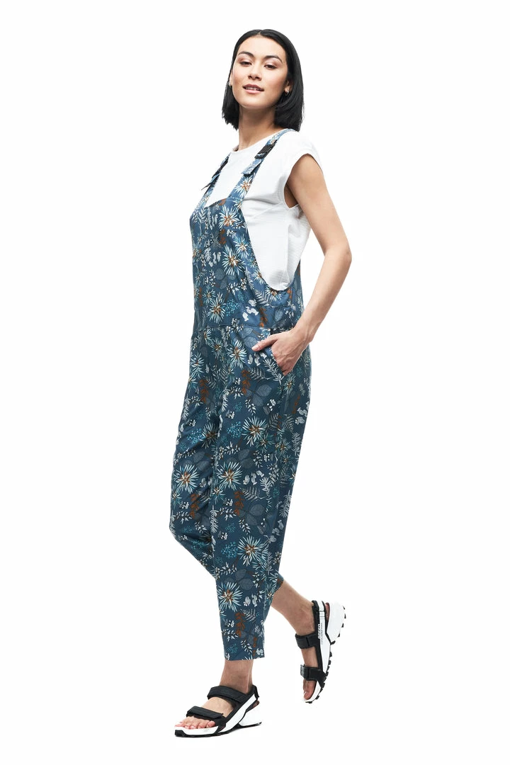 Indyeva WOMENS ARIN Overalls - Botanical Deep Sea Print 3 Indyeva WOMENS ARIN Overalls - Botanical Deep Sea Print