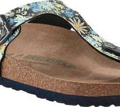 Birkenstock Gizeh Birko-Flor Floral Navy Vegan