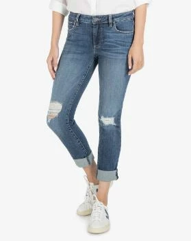 Kut Denim Catherine Boyfriend High Rise Roll Up - Lucrative Wash 1 Kut Denim Catherine Boyfriend High Rise Roll Up - Lucrative Wash