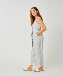 Vamosoutdoors W's Bonfire Jumpsuit- Navy Byron Stripe
