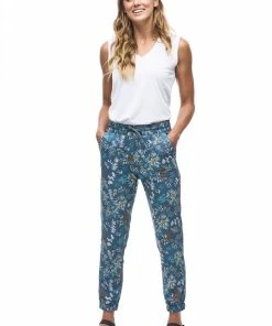 Indyeva LASTIK Pants - Botanical Deep Sea Print WOMENS