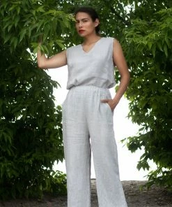 Lemonwood Puglia Wide Leg Pants - Lunar Rock