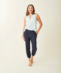 Vamosoutdoors W's Avery Beach Pant- Navy Lau Stripe WOMENS