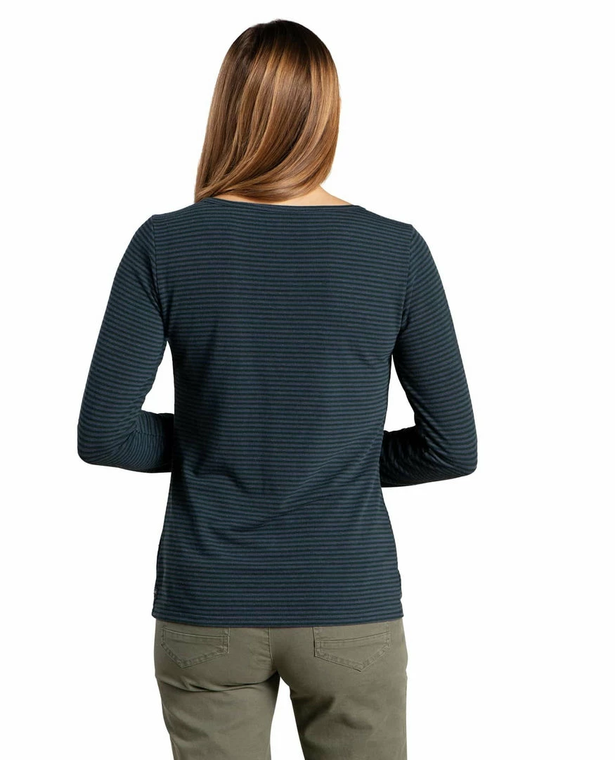 Vamosoutdoors WOMENS W's Piru LS Henley - True Navy Stripe 2 Vamosoutdoors WOMENS W's Piru LS Henley - True Navy Stripe