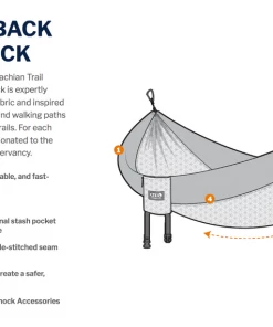 ENO Hammocks Double Nest Patterned Hammocks- Boulder/Melon ACCESSORIES