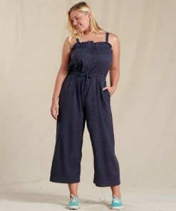 Toad&Co W's TAJ Hemp Strappy SL Jumpsuit- True Navy WOMENS