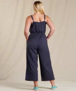 Toad&Co W's TAJ Hemp Strappy SL Jumpsuit- True Navy WOMENS