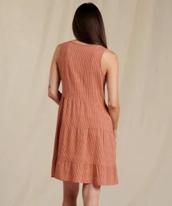 Toad&Co W's Manzana Tiered SL Dress- Lily Stripe WOMENS