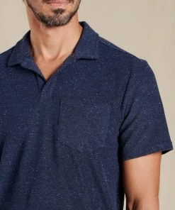 Toad&Co M's Eventide Terry SS Polo- True Navy