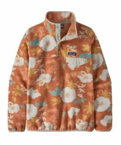 Patagonia WOMENS W's Lightweight Synchilla® Snap-T® Fleece Pullover - Flower Power Big: Toasted Peach 6 Patagonia WOMENS W's Lightweight Synchilla® Snap-T® Fleece Pullover - Flower Power Big: Toasted Peach