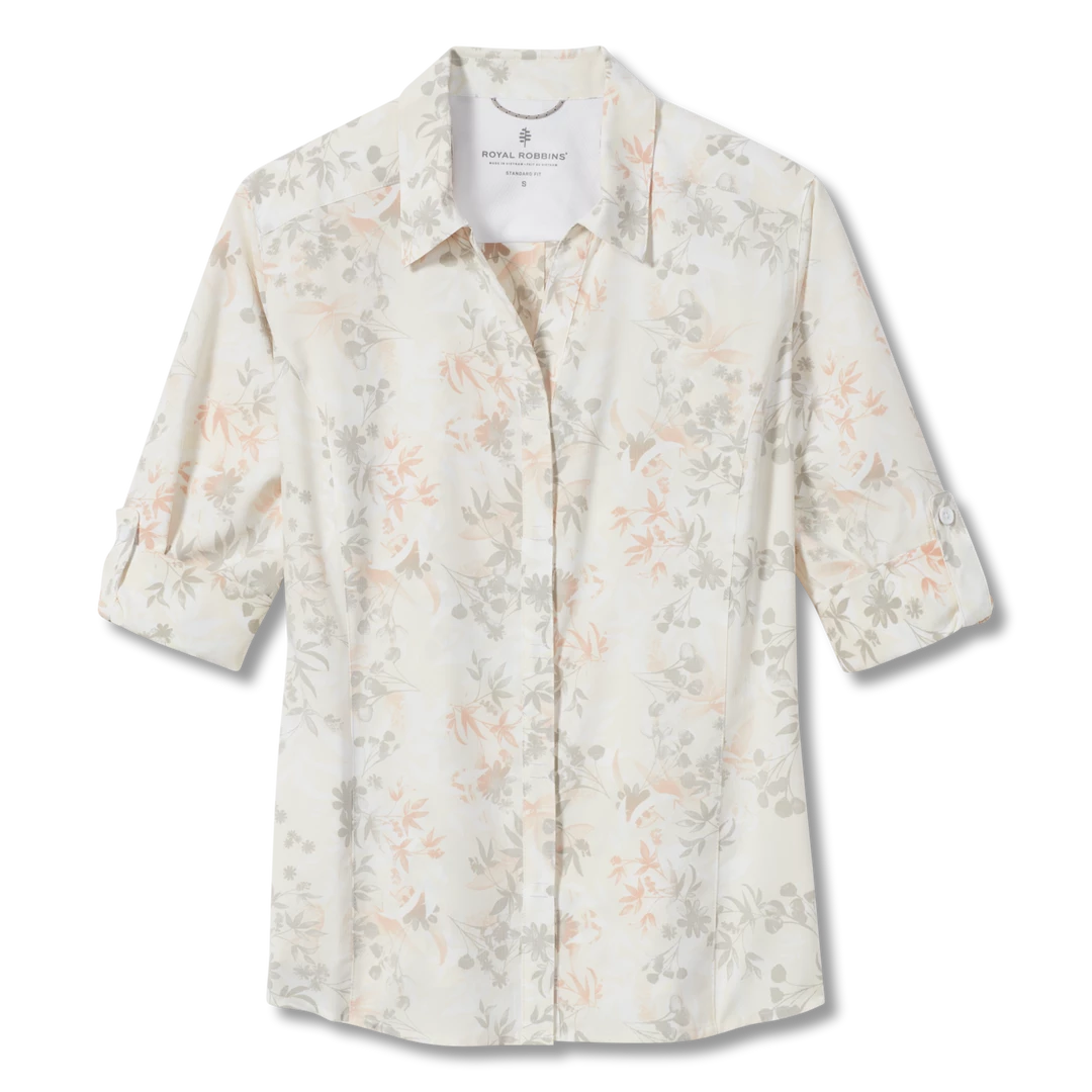 Royal Robbins W's Expedition 3/4 Sleeve - Creme Zephyr Pt WOMENS 3 Royal Robbins W's Expedition 3/4 Sleeve - Creme Zephyr Pt WOMENS