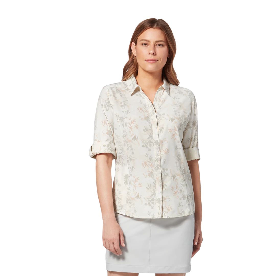 Royal Robbins W's Expedition 3/4 Sleeve - Creme Zephyr Pt WOMENS 1 Royal Robbins W's Expedition 3/4 Sleeve - Creme Zephyr Pt WOMENS