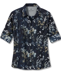 Royal Robbins W's Expedition 3/4 Sleeve - Navy Zephyr Pt