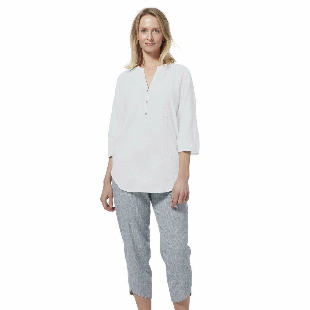 Royal Robbins Oasis Tunic II 3/4 Sleeve - White WOMENS 1 Royal Robbins Oasis Tunic II 3/4 Sleeve - White WOMENS