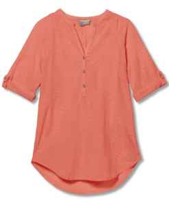 Royal Robbins WOMENS Oasis Tunic II 3/4 Sleeve - Light Coral