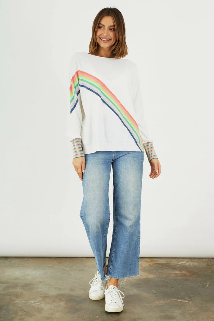 Vamosoutdoors WOMENS W's Rainbow Sweater - White 3 Vamosoutdoors WOMENS W's Rainbow Sweater - White