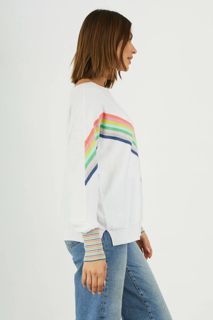 Vamosoutdoors WOMENS W's Rainbow Sweater - White 2 Vamosoutdoors WOMENS W's Rainbow Sweater - White