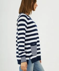 Zaket & Plover W's Nautical Stripe Sweater - Navy