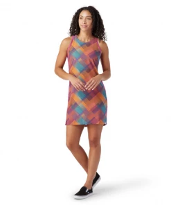 Smartwool W's Merino Sport Tank Dress - Festive Fuchsia Plaid WOMENS
