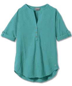 Royal Robbins WOMENS Oasis Tunic II 3/4 Sleeve - Turquoise
