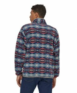 Patagonia M's Lightweight Synchilla® Snap-T® Fleece Pullover- Coast Highway Multi Big: Sumac Red Sweaters