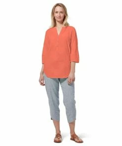 Royal Robbins WOMENS Oasis Tunic II 3/4 Sleeve - Light Coral